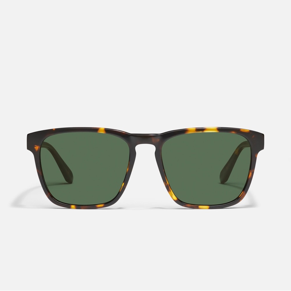 NEW QUAY 56mm UnPlugged Square Tortoiseshell Square Frame Unisex Sunglasses